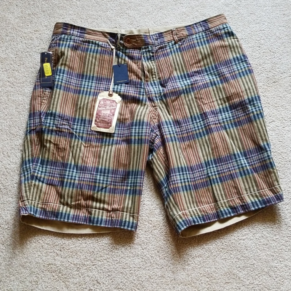 Men's Ralph Lauren Reversible plaid khaki shorts